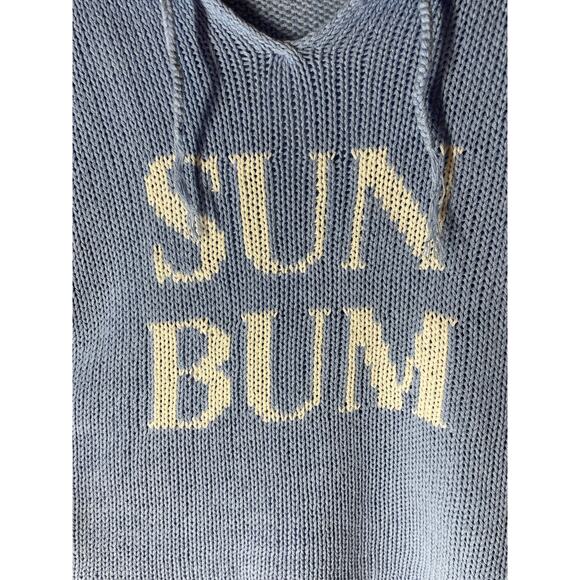 Wooden Ships Blue SUN BUM V-neck Knit Sweater Size S/M - Picture 2 of 5